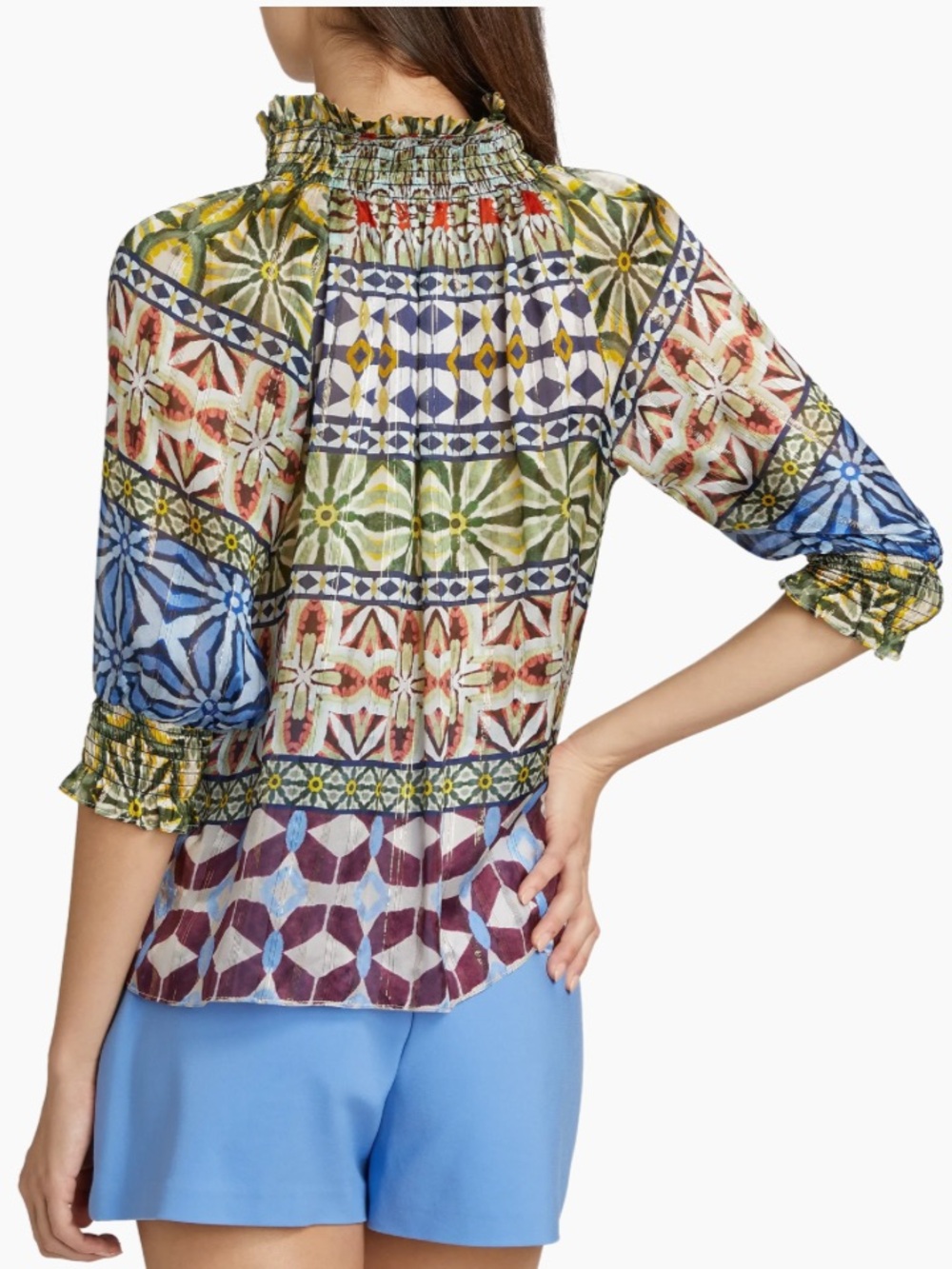 Ramy Brook Chela Printed Silk Blouse NWT - Picture 3 of 9